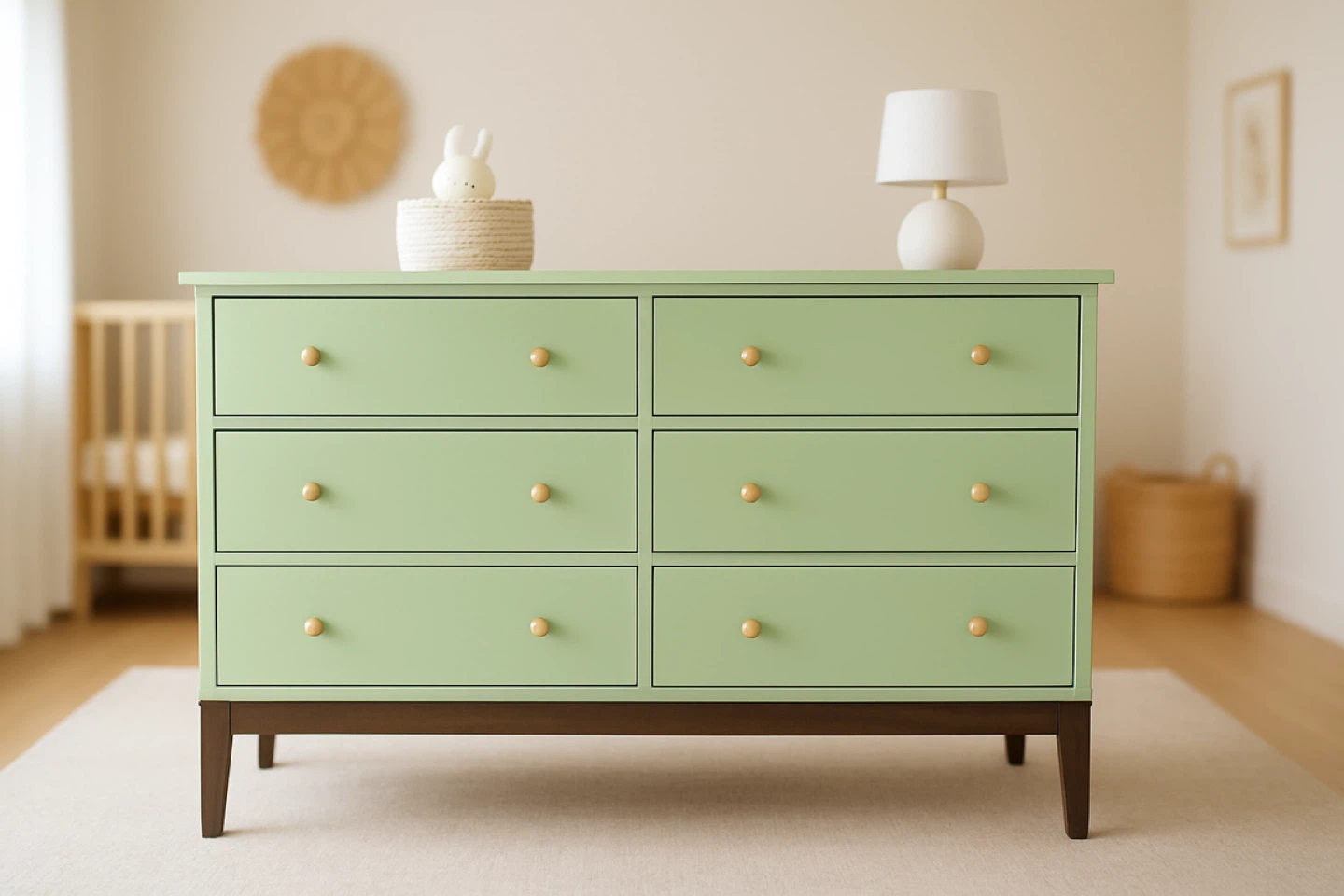 Green 6-Drawer Dresser