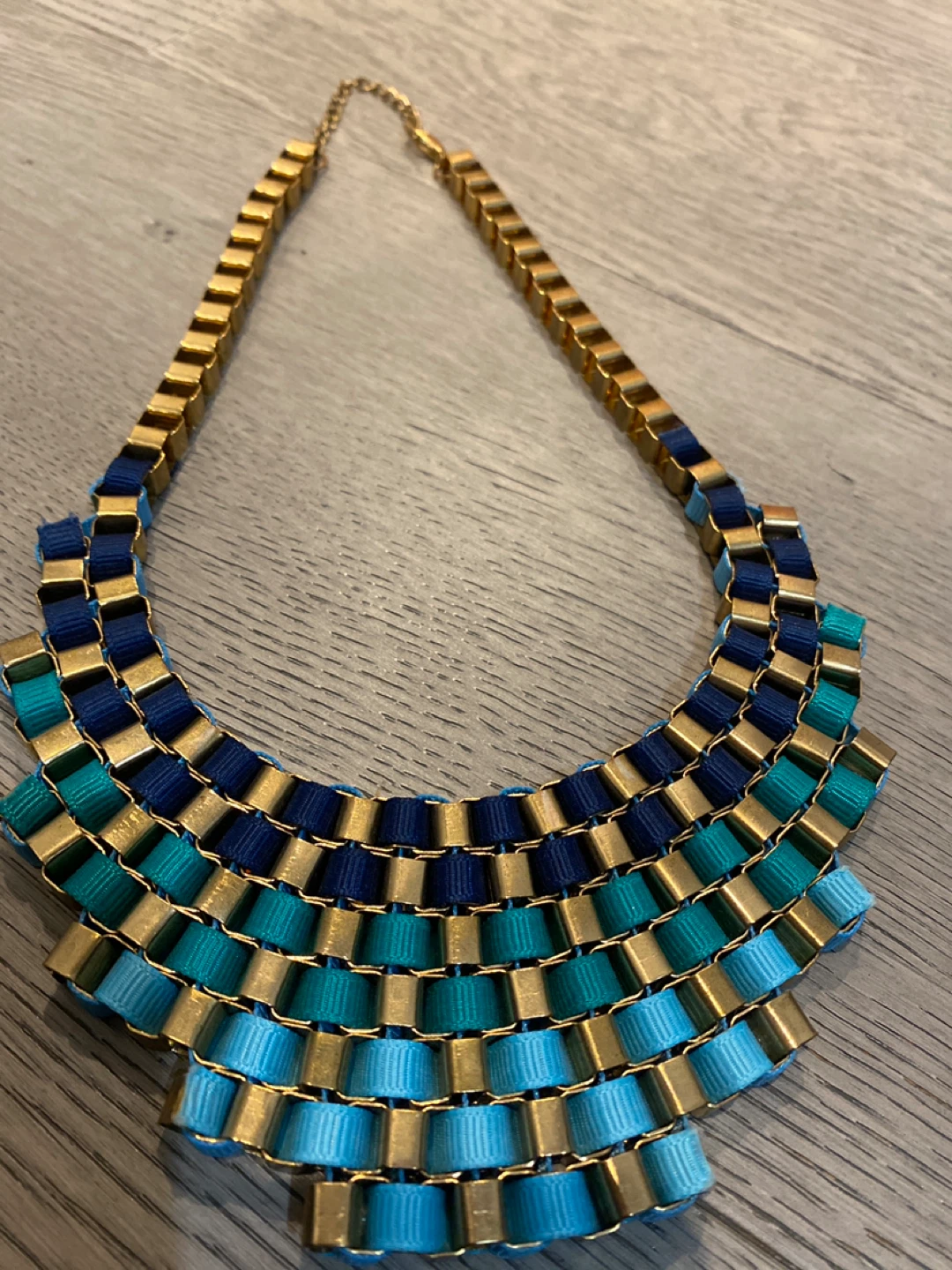 Statement Necklace - Blues and Gold