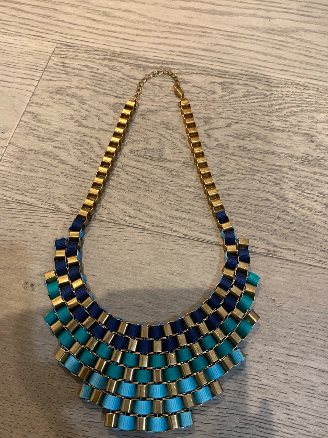 Statement Necklace - Blues and Gold - photo 3