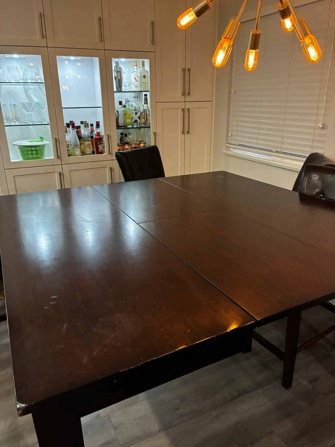 Solid Wood Dining Table Hidden Leaf + 8 Chairs - photo 4