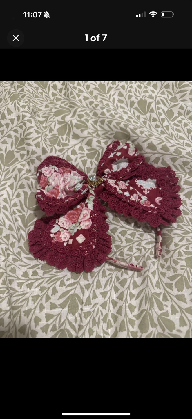 Baby the stars shine bright Wisp Red Floral Bow Clip - photo 5