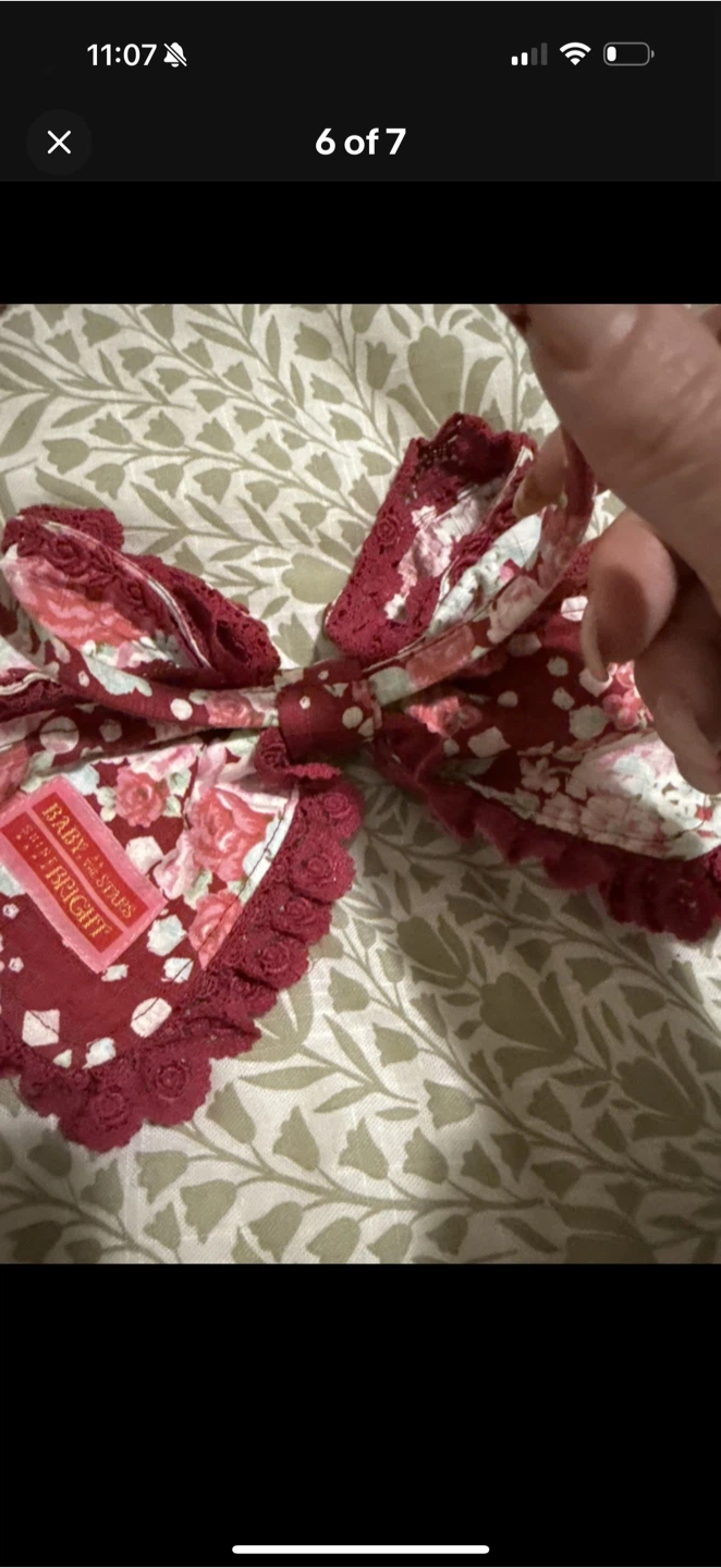 Baby the stars shine bright Wisp Red Floral Bow Clip - photo 4
