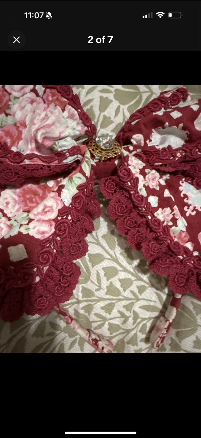 Baby the stars shine bright Wisp Red Floral Bow Clip - photo 2
