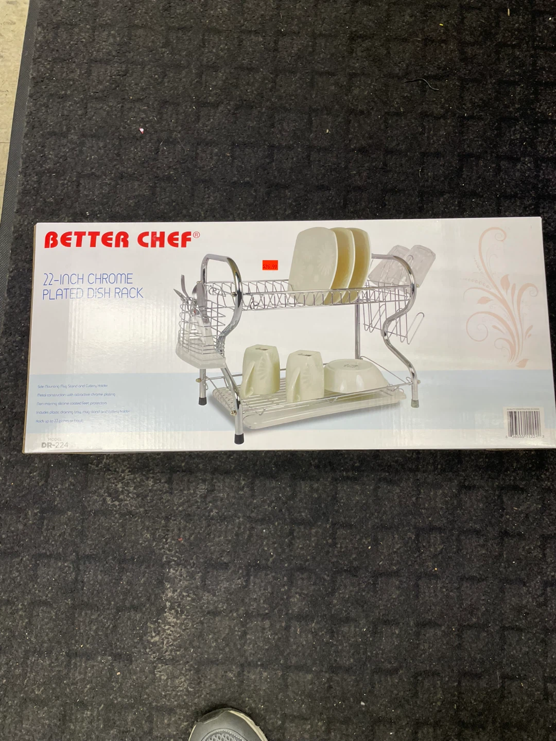 Better Chef 22-Inch Chrome Plated Dish Rack - New