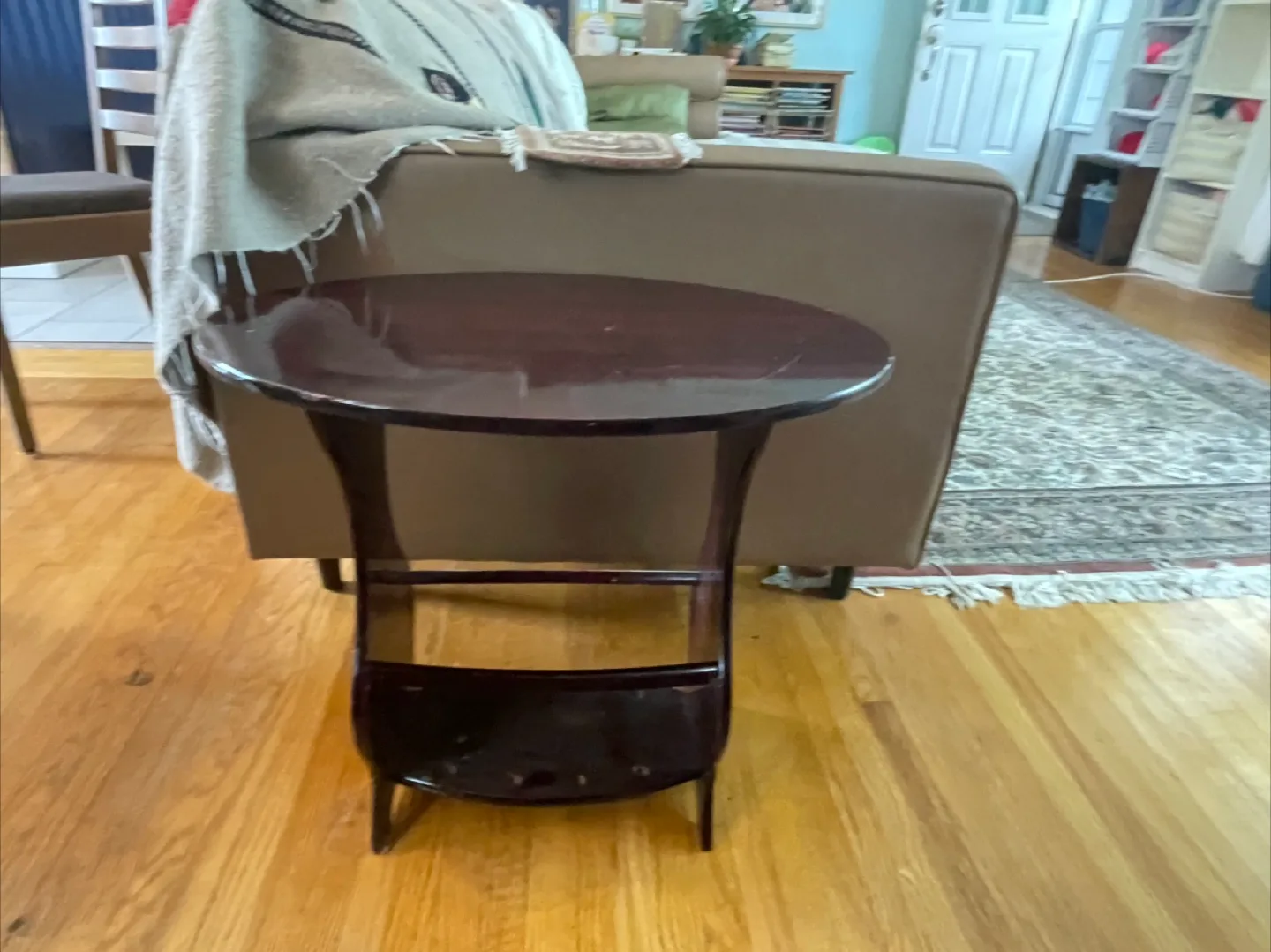Side Table/  End table : melamine cherry red table thumbnail