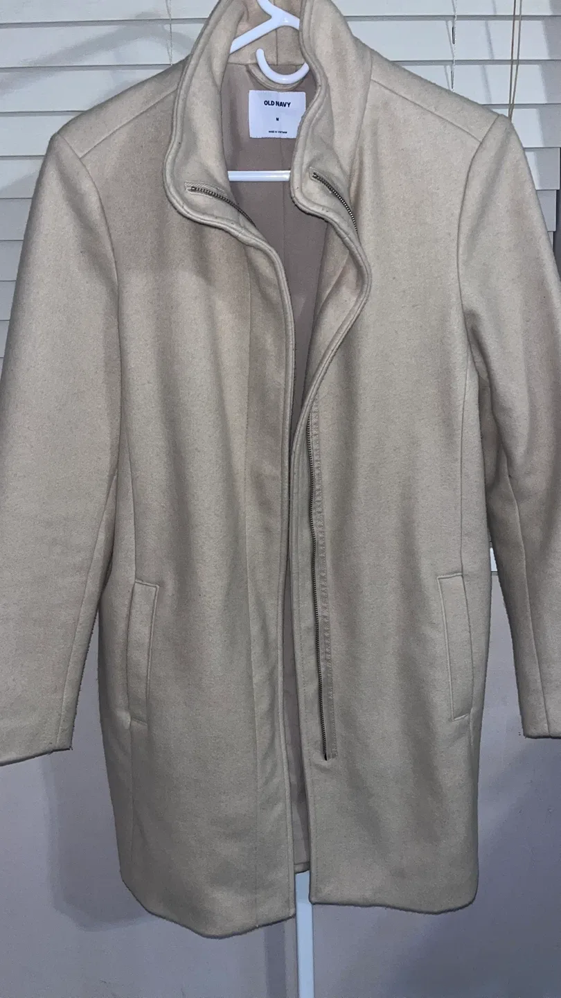 Old Navy Beige Coat - Size M image indicator(4)