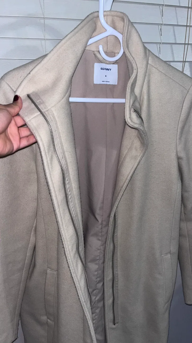 Old Navy Beige Coat - Size M image indicator(3)