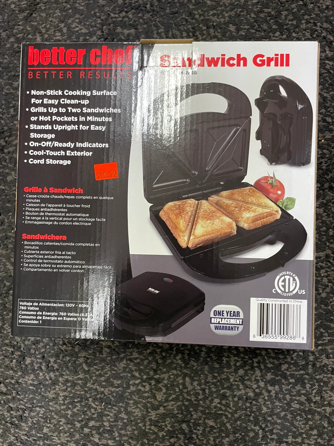 Better Chef Sandwich Grill - Model IM-286B - photo 3