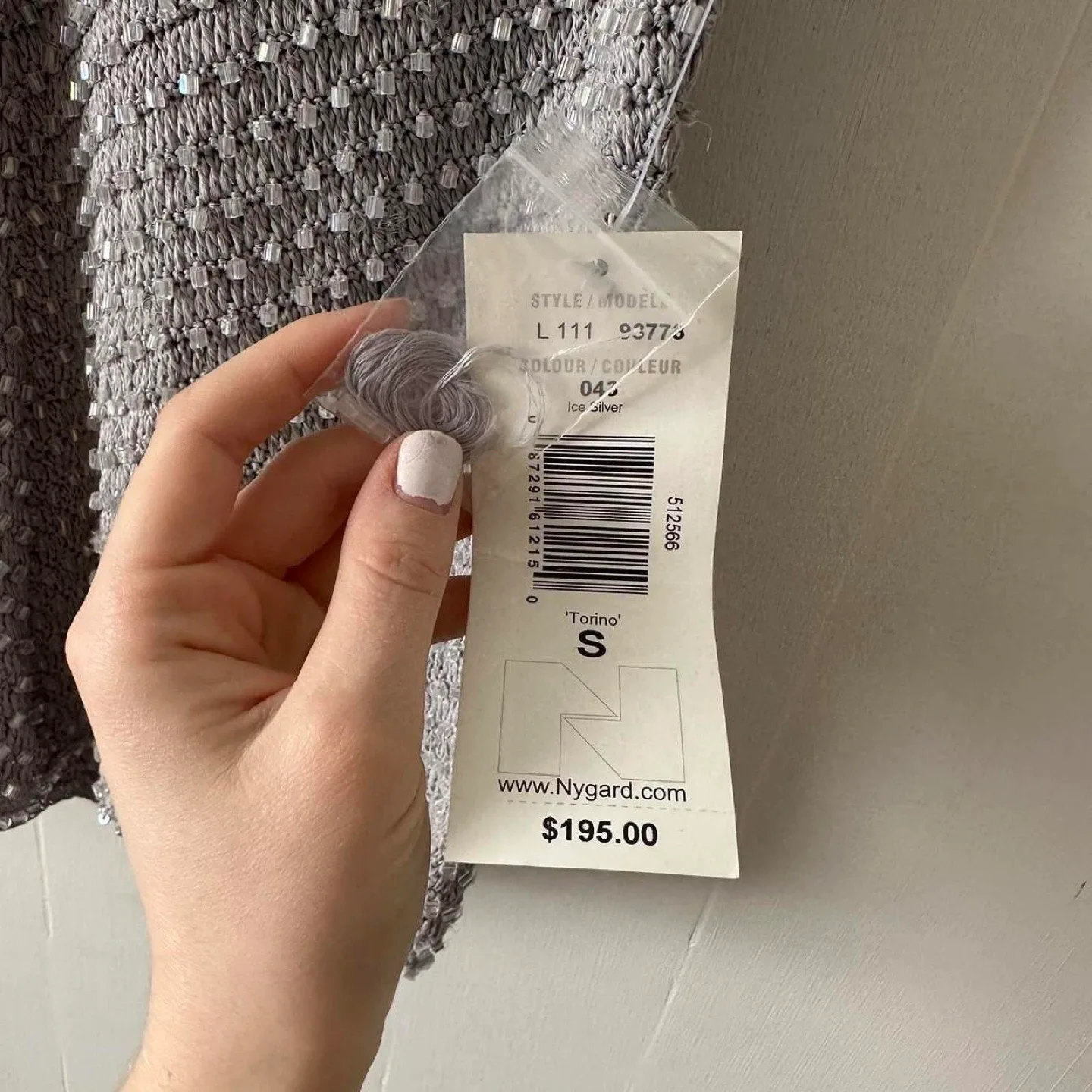 Vintage grey beaded knit tank top image indicator(3)