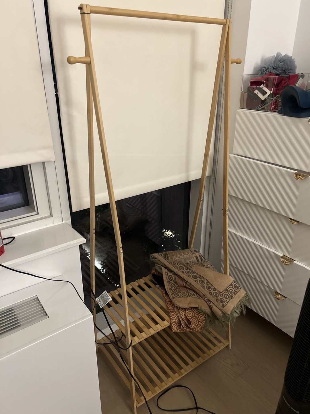 Bamboo Plant Stand / Clothing Rack with Shelves - photo 2