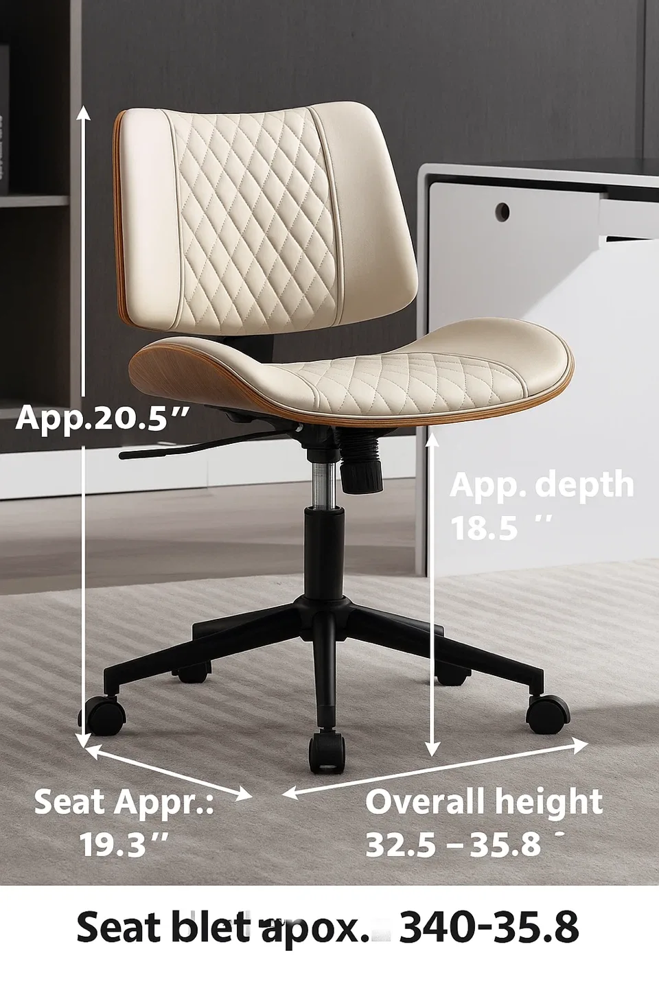 New Beige Office Chair - BY-5010-PU-BEIGE thumbnail