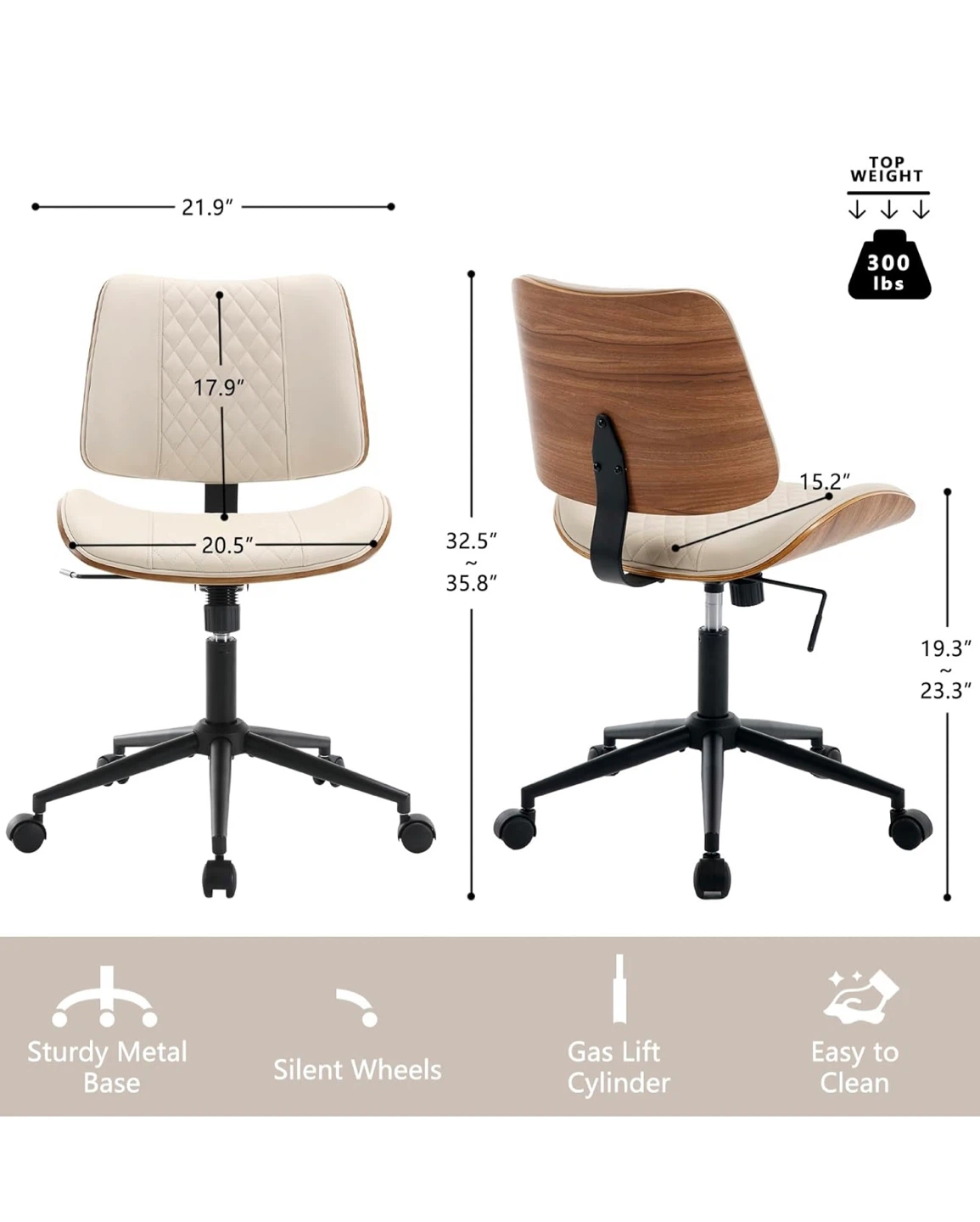 New Beige Office Chair - BY-5010-PU-BEIGE - photo 5
