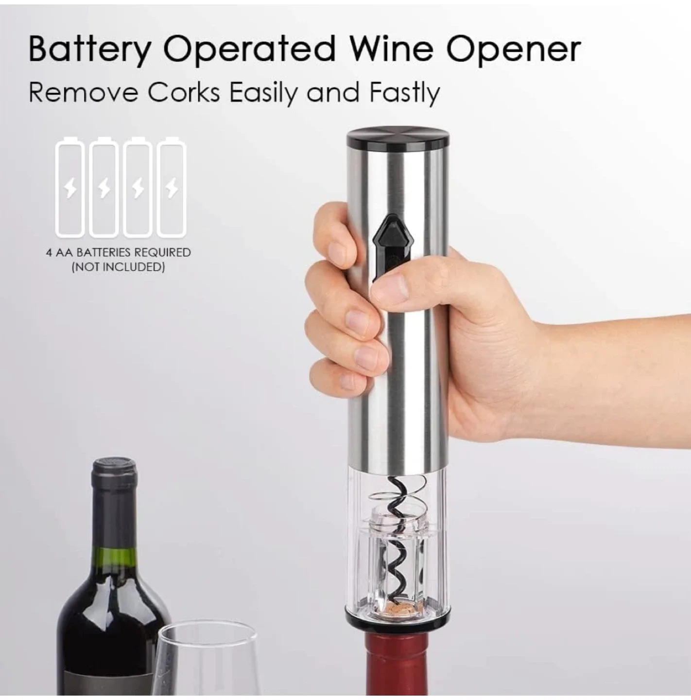 CIRCLE JOY Battery Operated Wine Opener | Gift Idea image indicator(6)