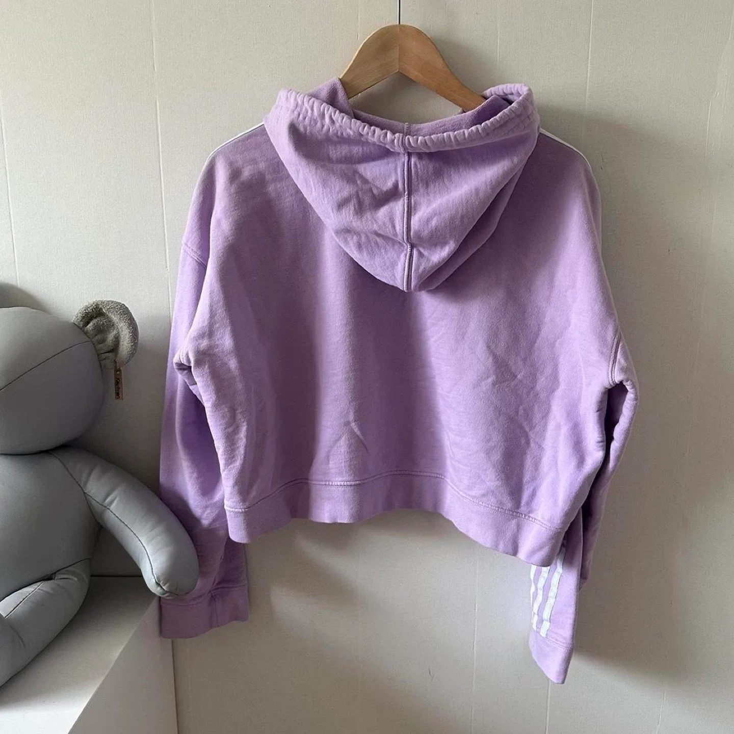 Lilac Adidas Originals cropped hoodie image indicator(5)