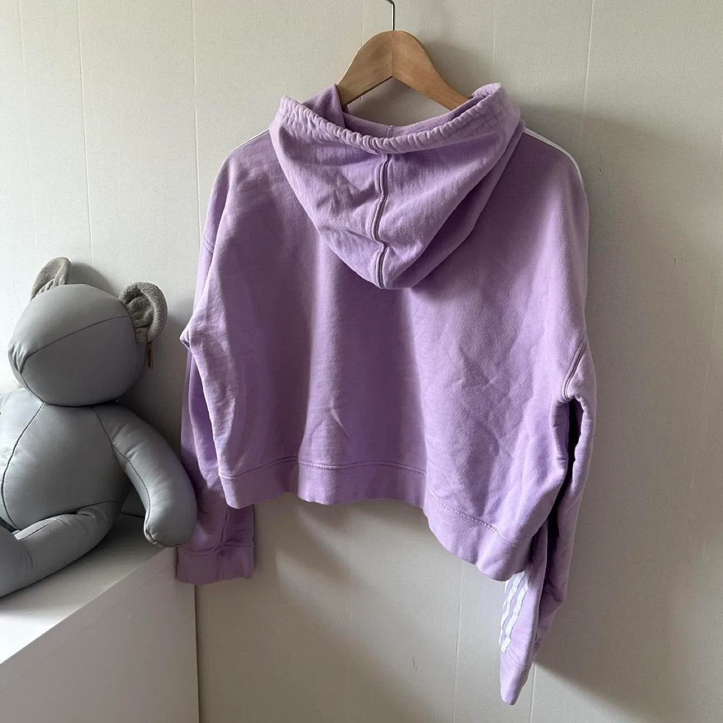 Lilac Adidas Originals cropped hoodie image indicator(6)