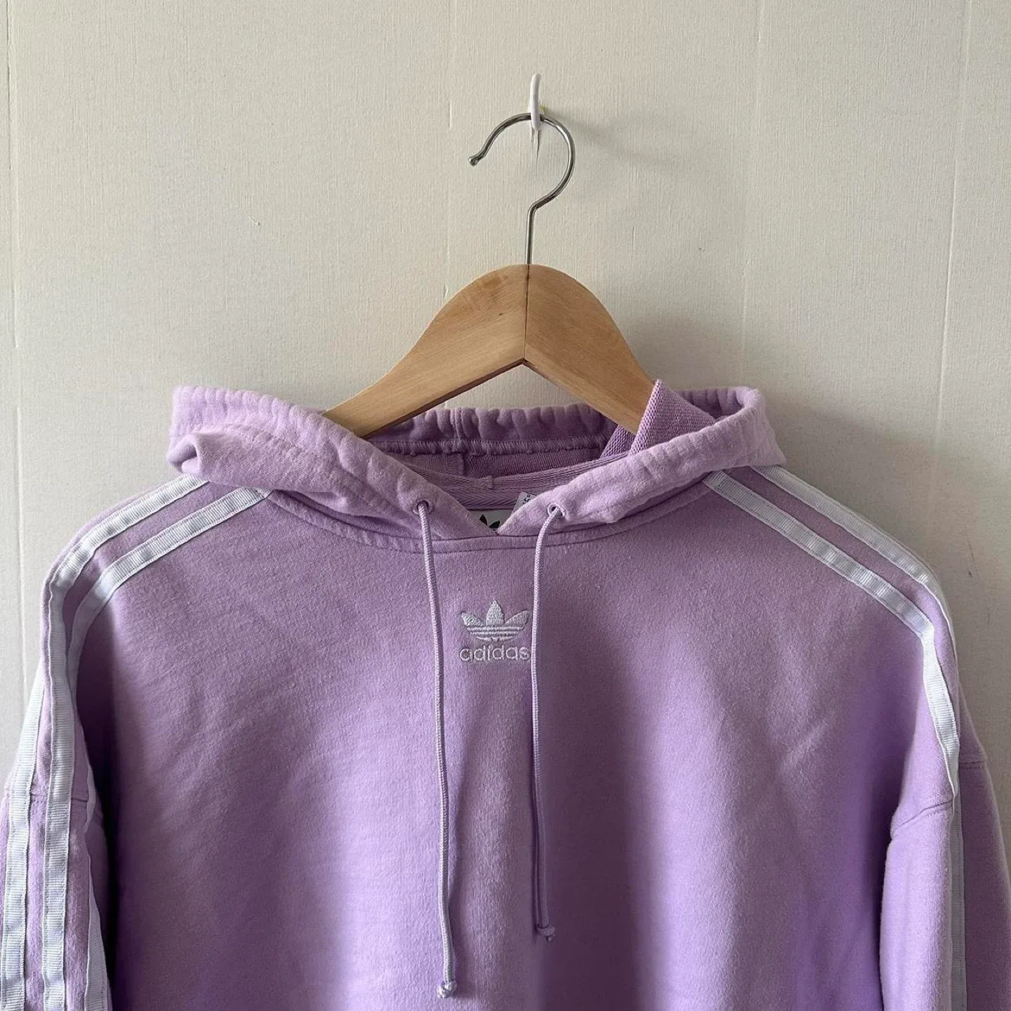 Lilac Adidas Originals cropped hoodie image indicator(3)