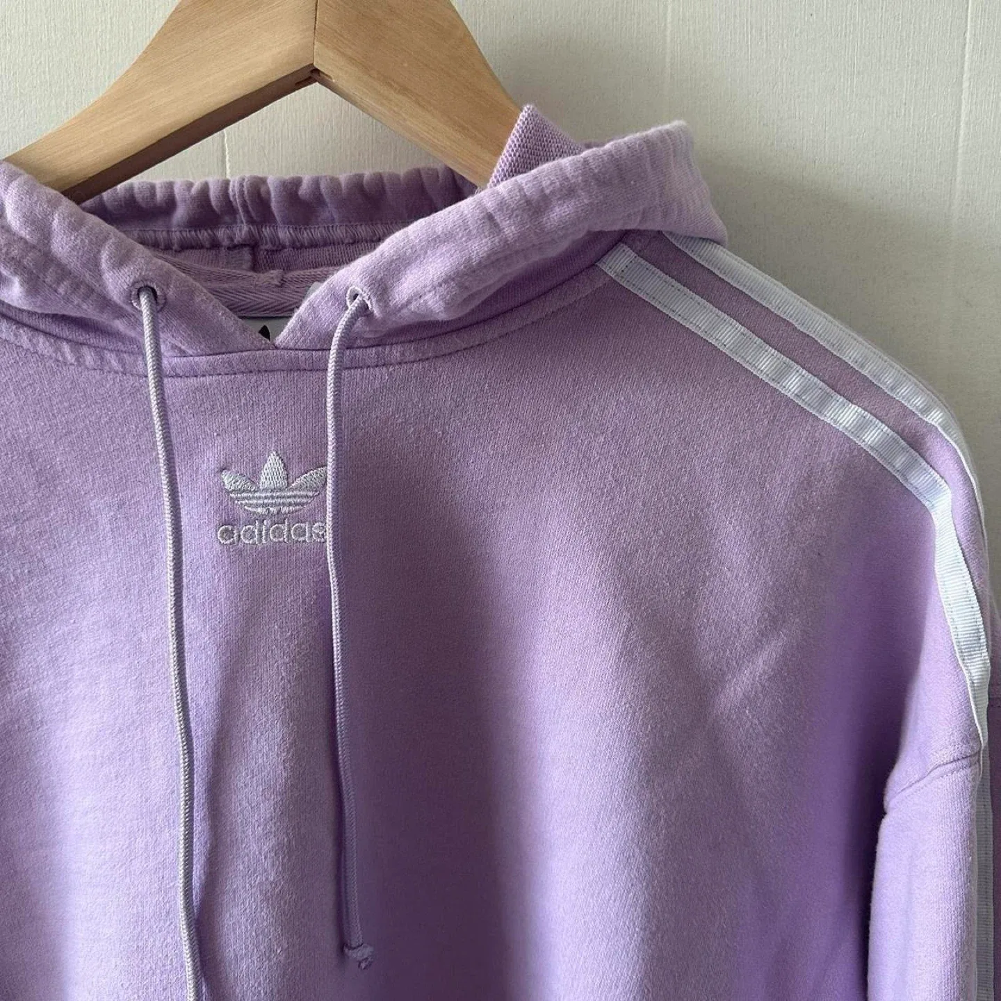 Lilac Adidas Originals cropped hoodie image indicator(4)