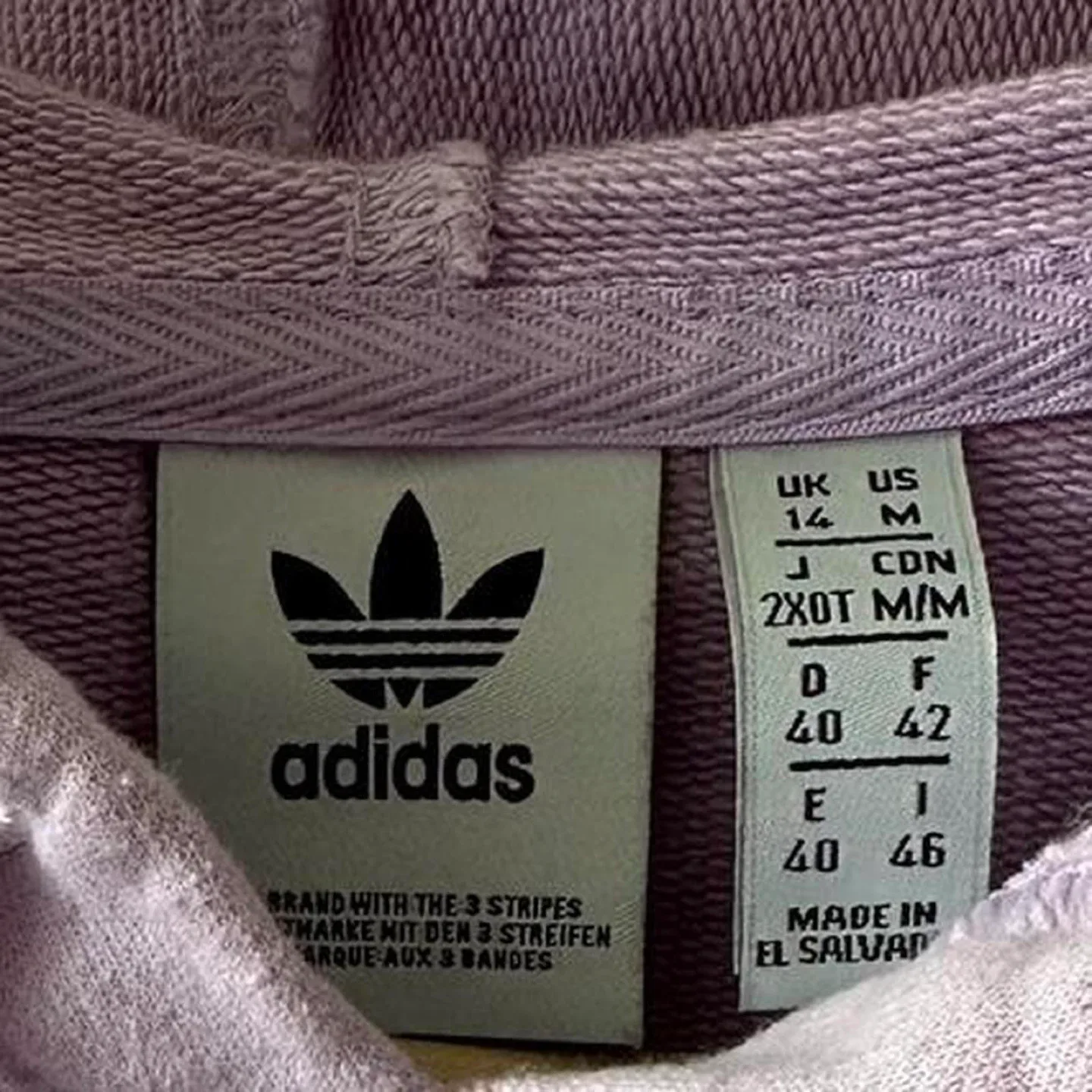 Lilac Adidas Originals cropped hoodie image indicator(7)