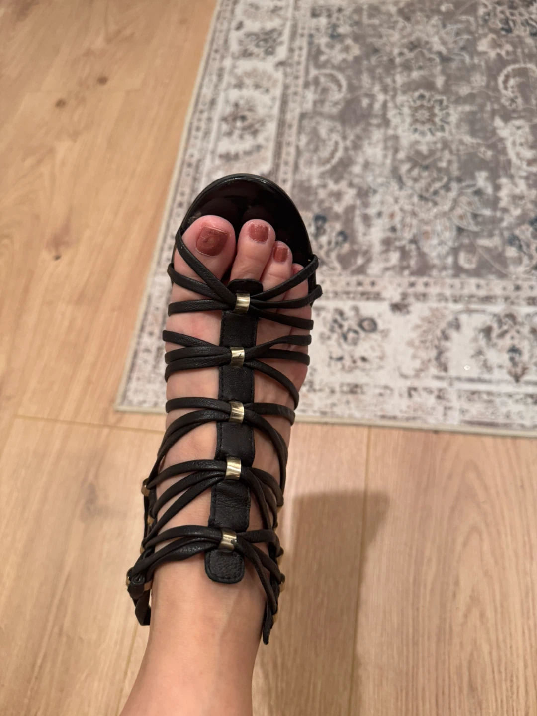 Black Strappy Heels - photo 2