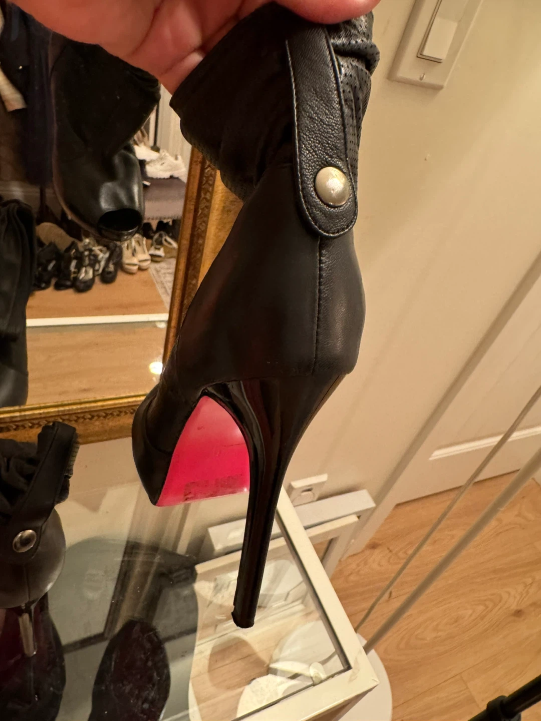 Black Peep-Toe Ankle Boots - photo 3