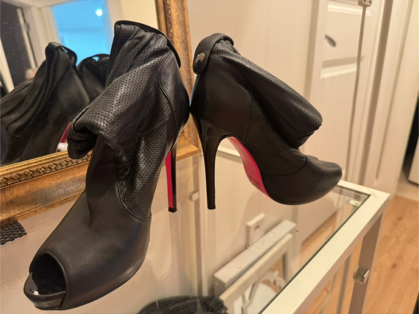 Black Peep-Toe Ankle Boots - photo 4
