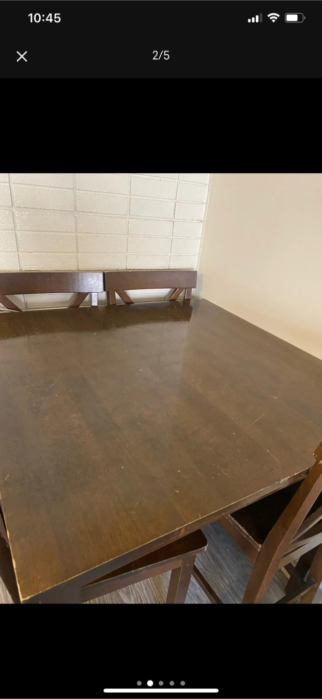 Dark Wood Dining Table with 4 Chairs - photo 4