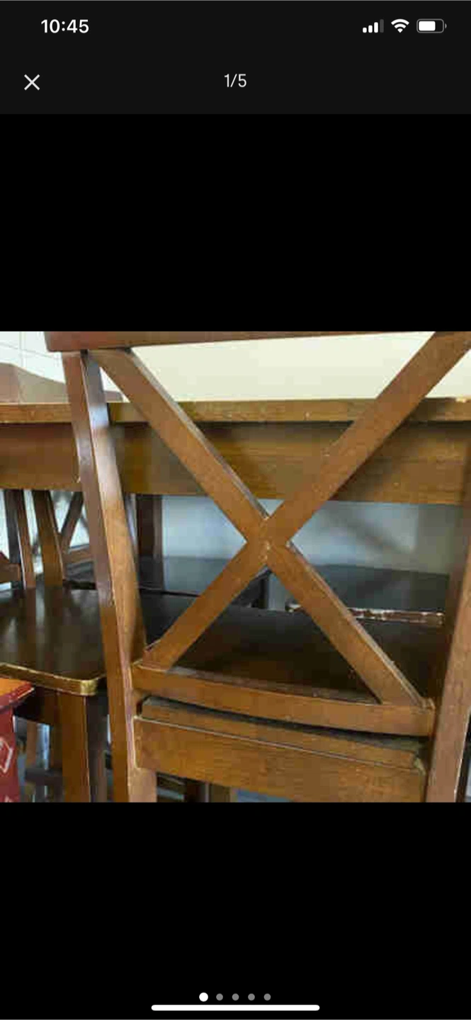 Dark Wood Dining Table with 4 Chairs - photo 5