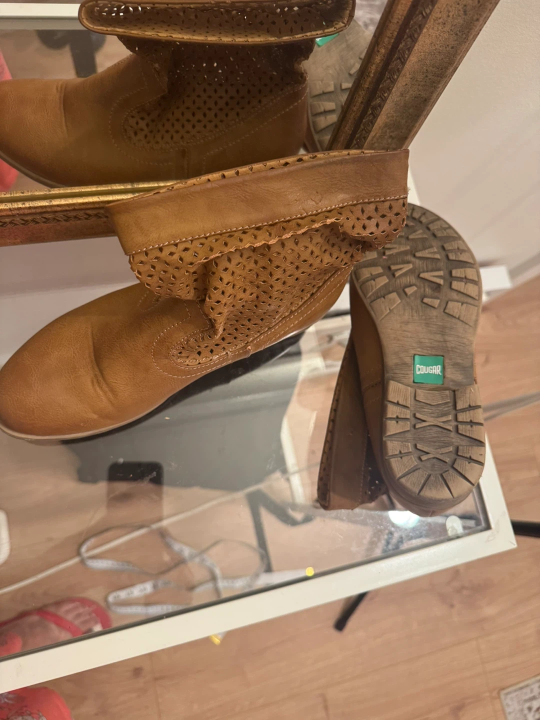 Cougar Brown Ankle Boots Size 8 - photo 3
