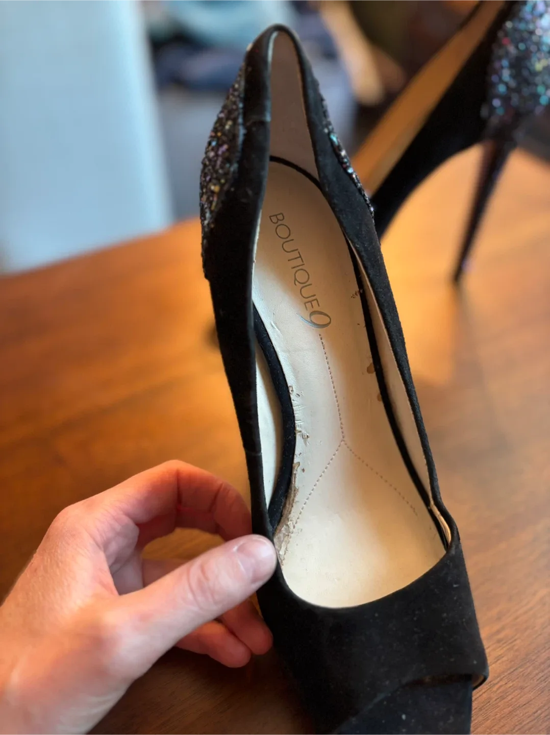 Boutique 9 Black Glitter Heels - Size 7 image indicator(4)