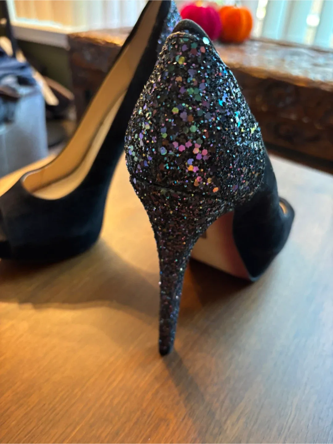 Boutique 9 Black Glitter Heels - Size 7 image indicator(2)