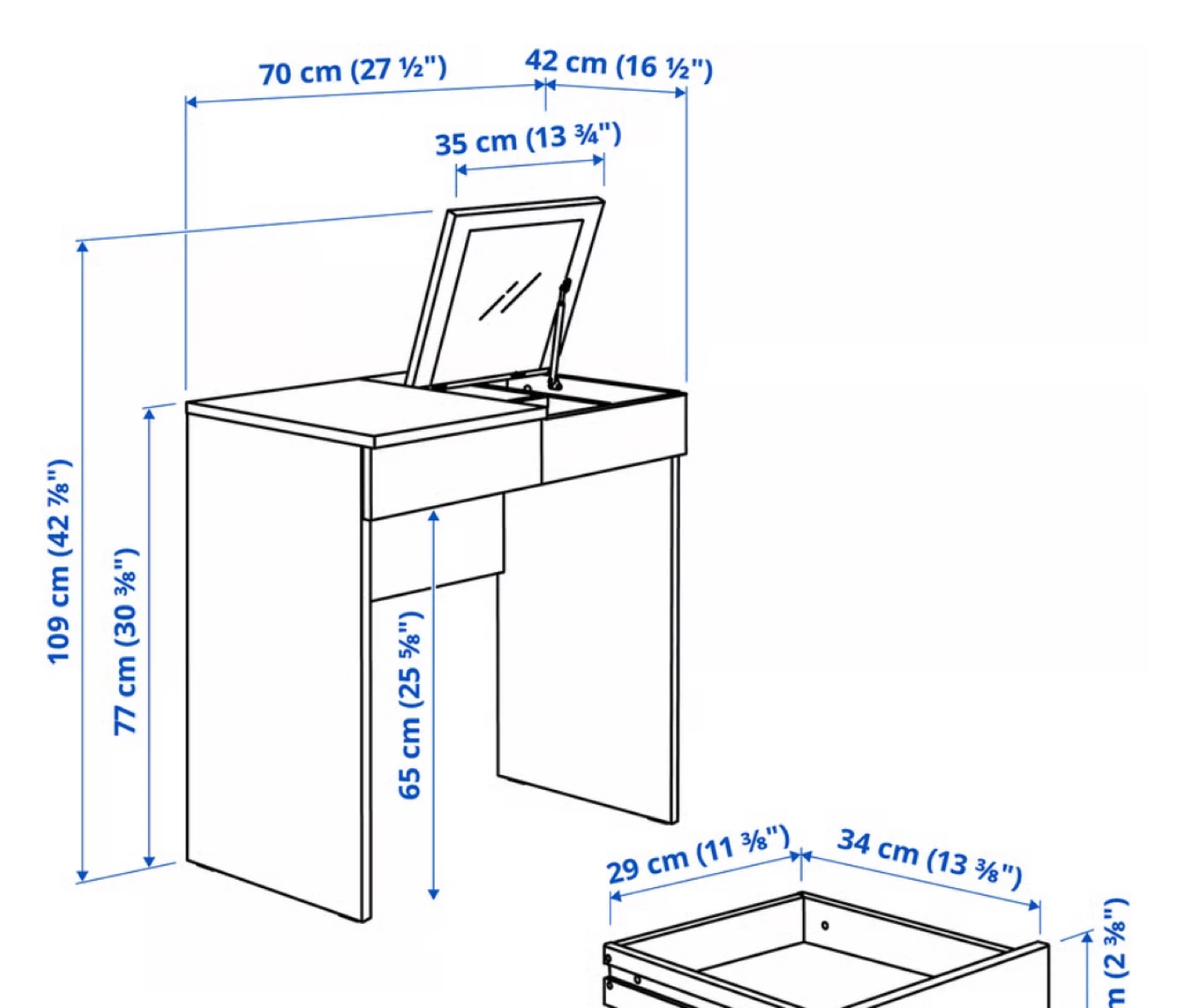 BRIMNES Dressing table, white, - photo 2