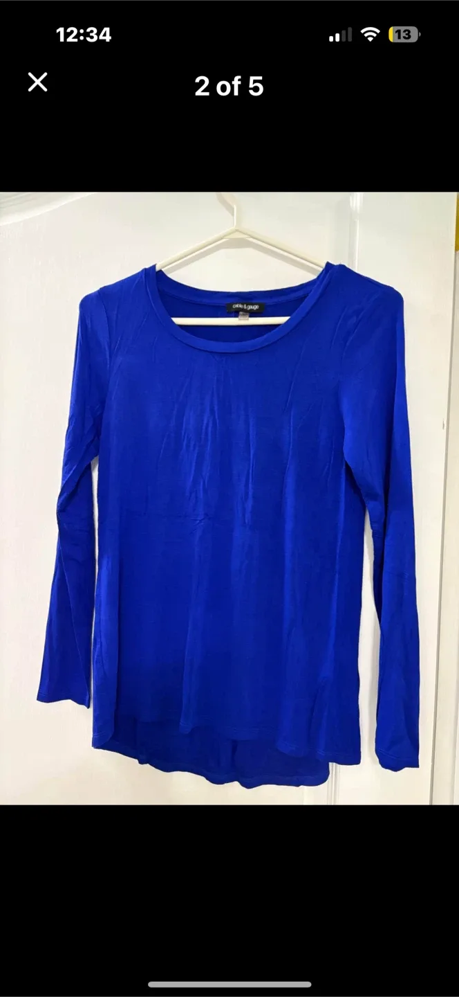 Cable & Gauge Blue Long Sleeve Top - Size S thumbnail