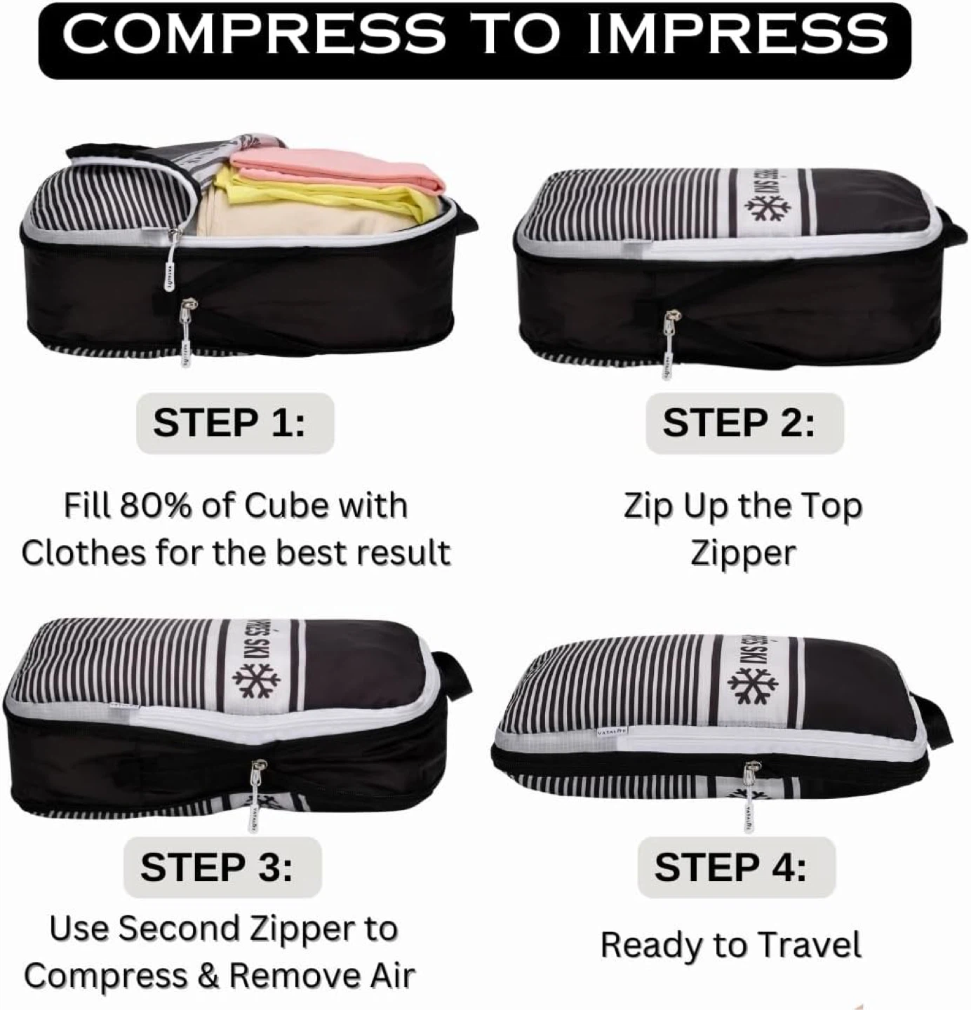 Apres Ski 3-Piece Packing Cube Set - Luggage Organizer - photo 5