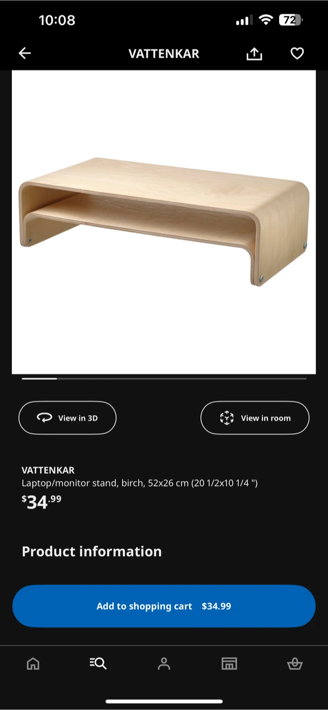 IKEA Vattenkar Laptop/Monitor Stand - Birch - photo 4