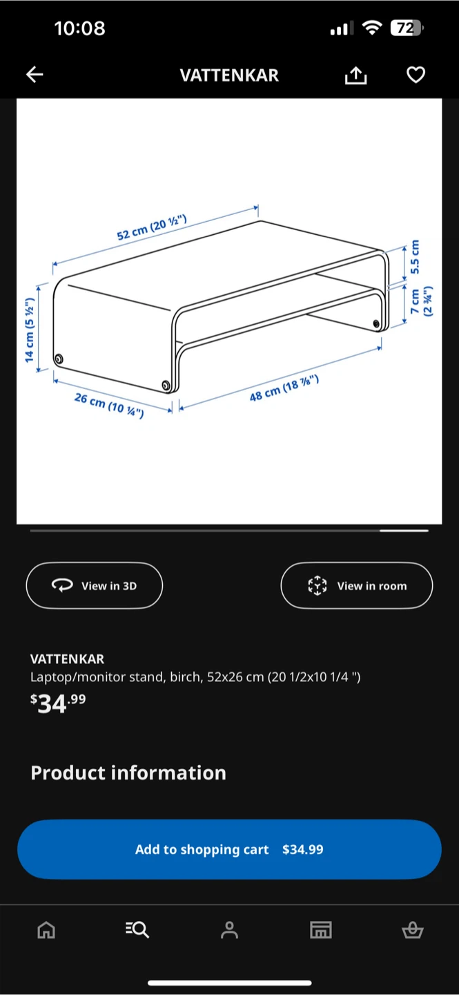 IKEA Vattenkar Laptop/Monitor Stand - Birch - photo 2