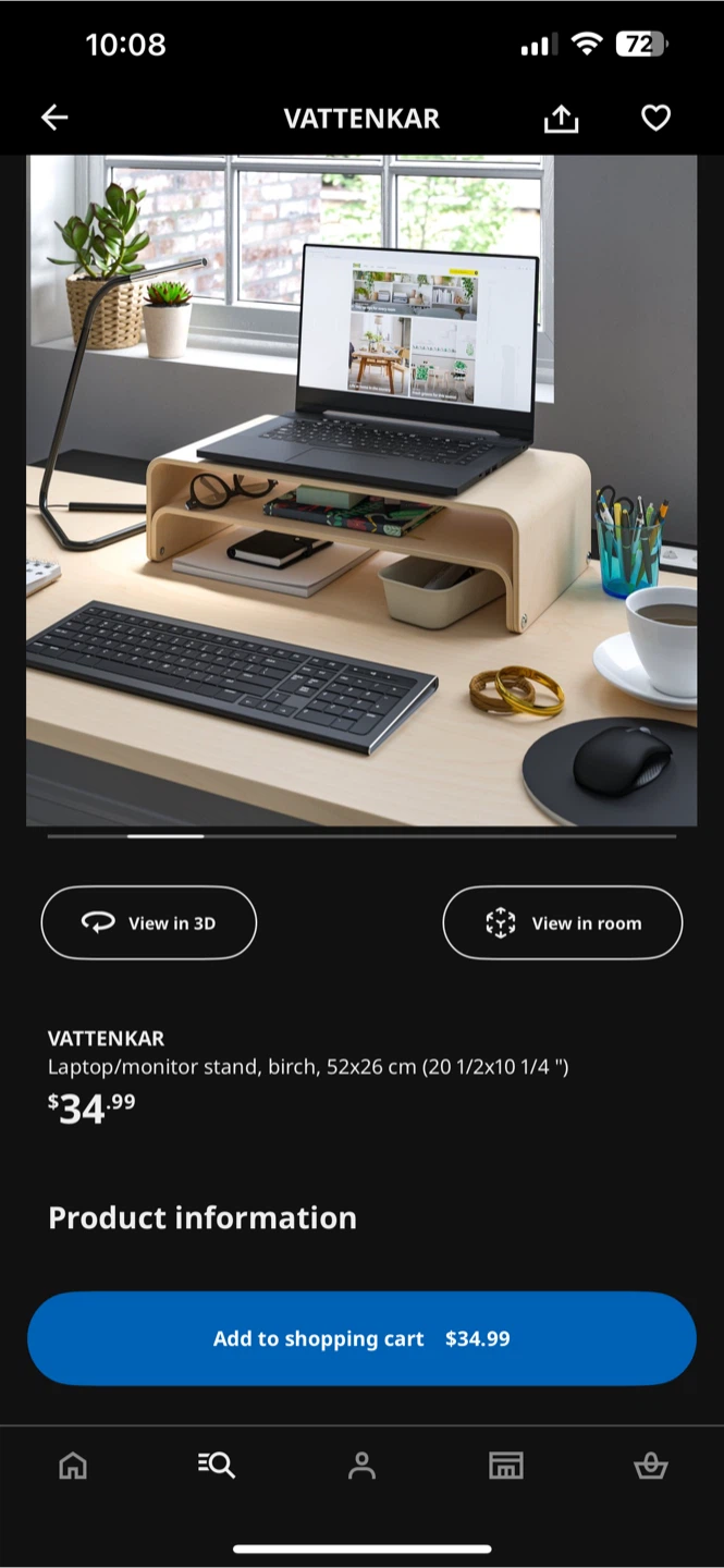 IKEA Vattenkar Laptop/Monitor Stand - Birch - photo 3