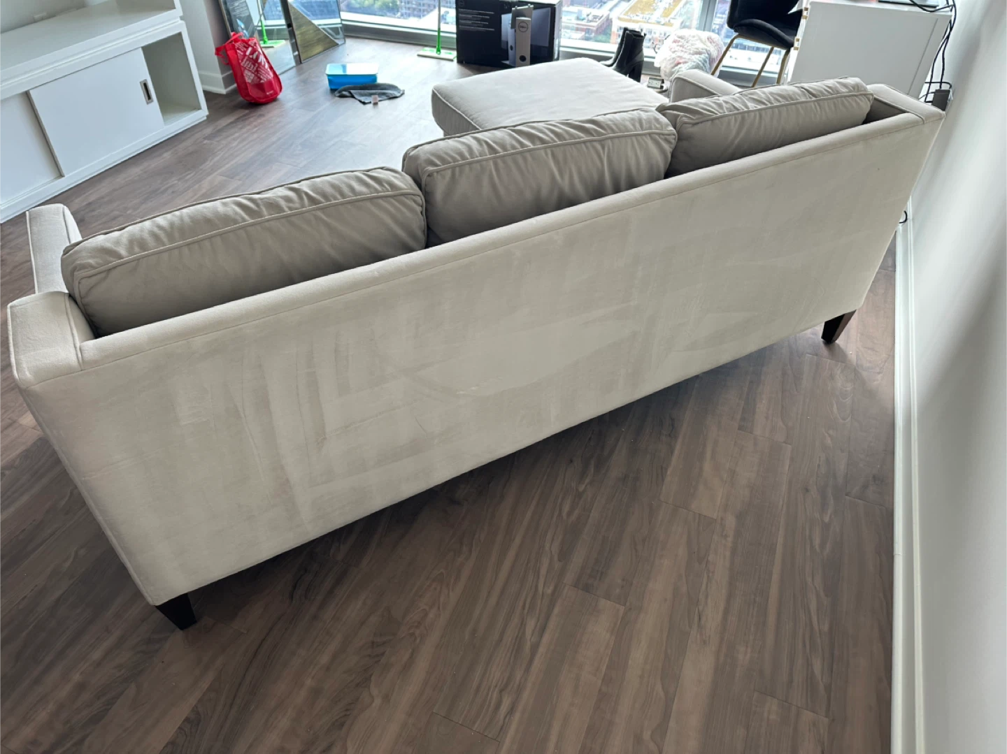 West Elm Dove Gray Sofa with reversible chaise - photo 2