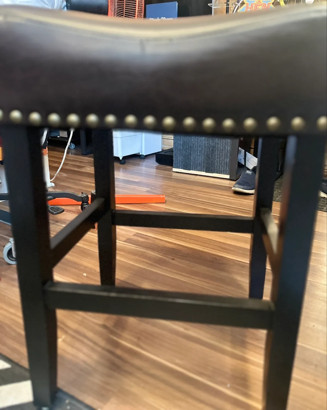 Brown Leather counter Stools - Set of 2 image indicator(6)