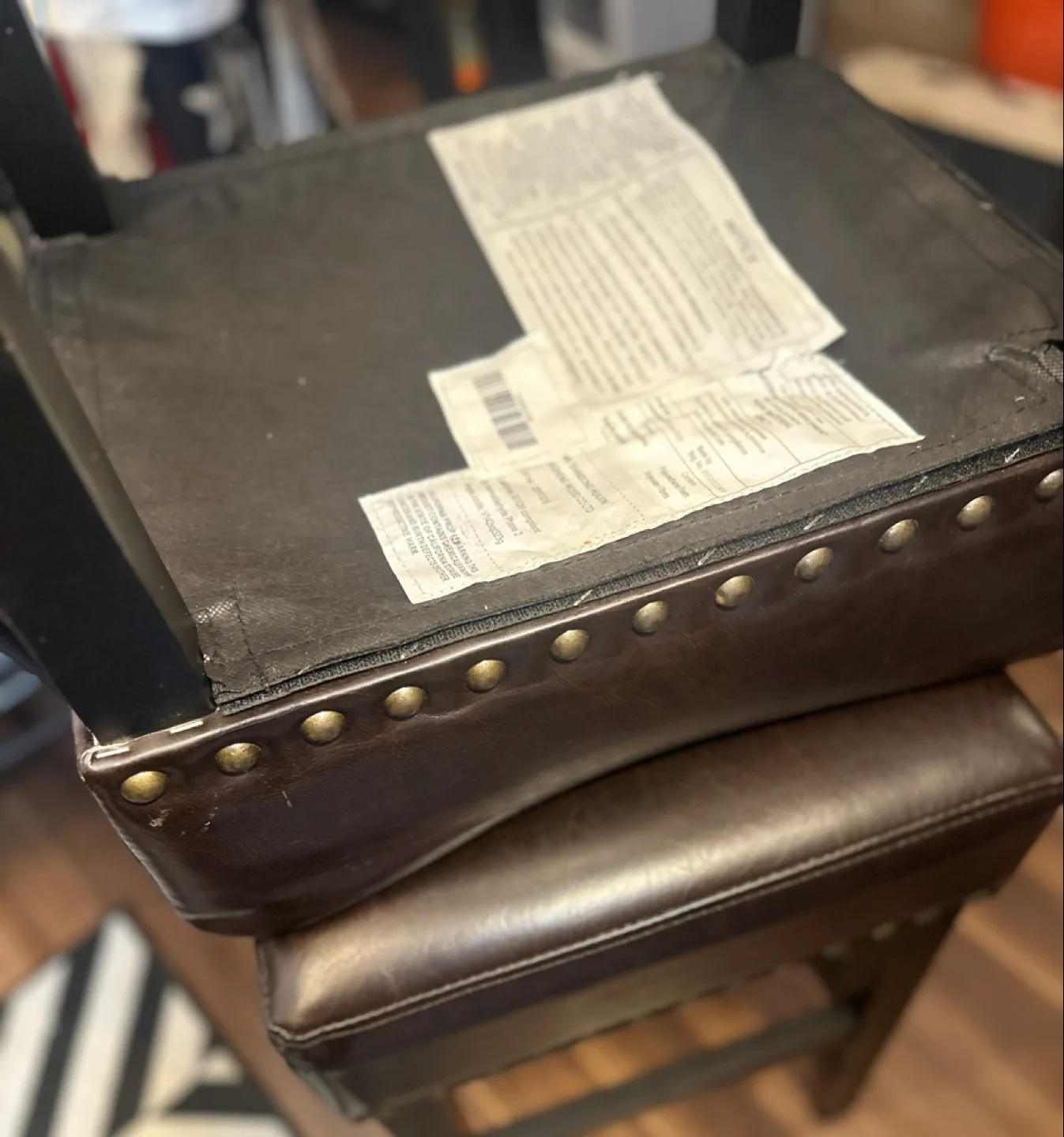 Brown Leather counter Stools - Set of 2 image indicator(7)