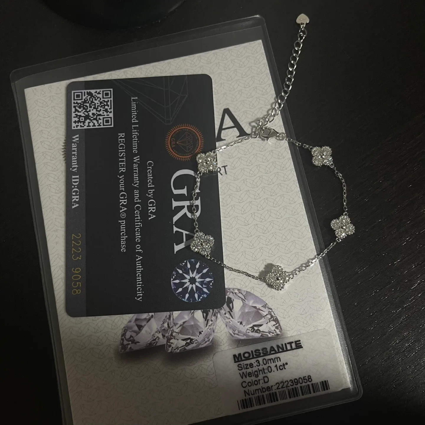 Alhambra Sterling Silver Moissanite Clover Motif Bracelet image indicator(6)