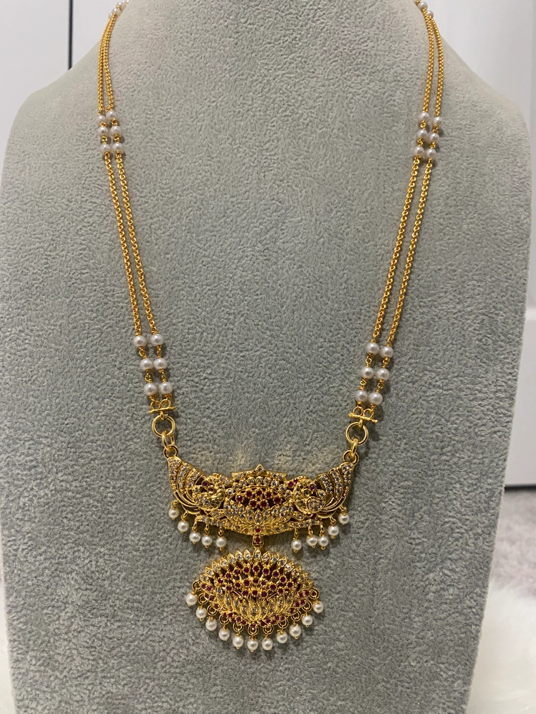 Gold-toned Necklace with Pearl Accents - photo 2
