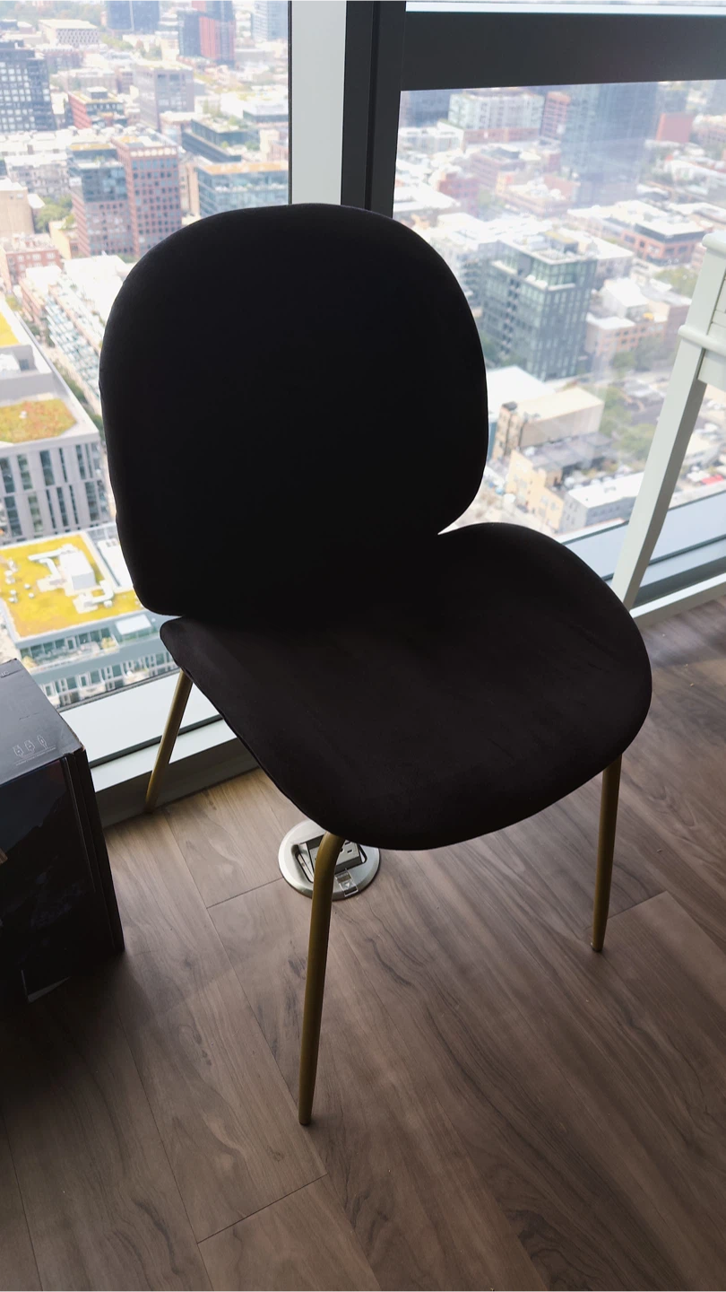 CosmoLiving Astor Velvet Chair - Black