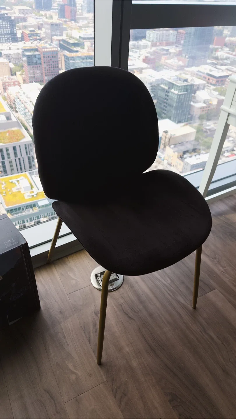 CosmoLiving Astor Velvet Chair - Black thumbnail