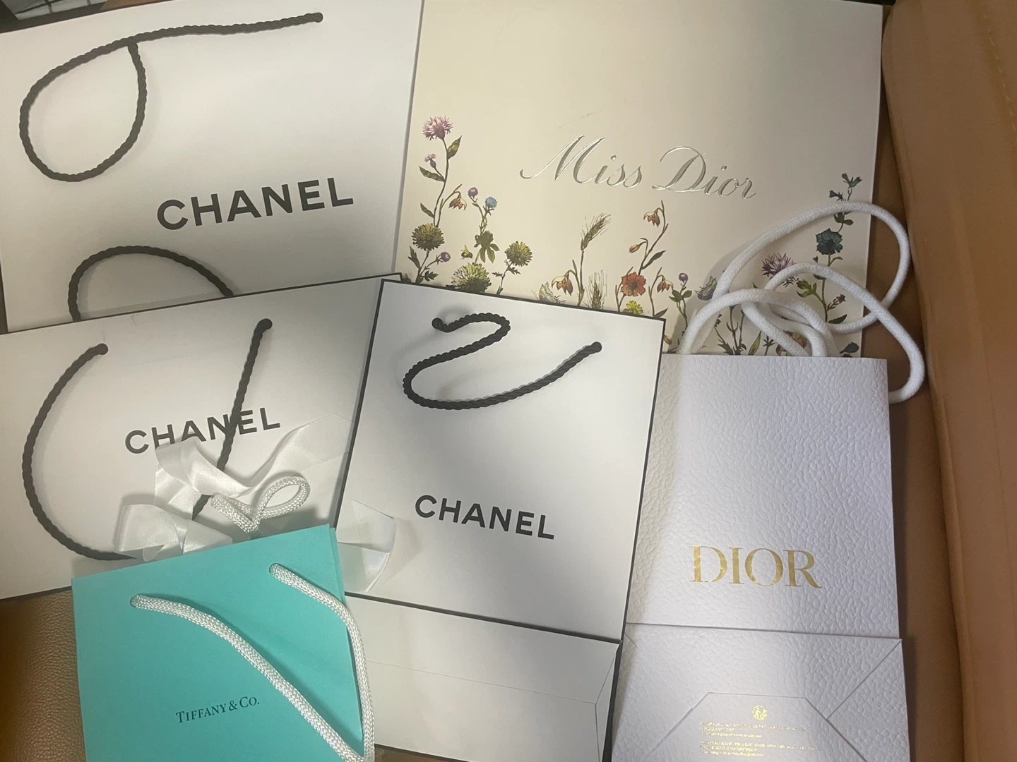 Luxury brands package- Chanel, Dior, Tiffany & Co. Gift Bags