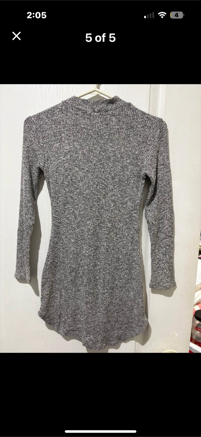 Fashion Nova Grey Long Sleeve Dress - photo 4