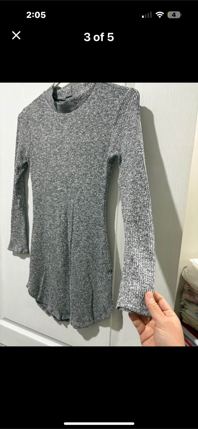 Fashion Nova Grey Long Sleeve Dress - photo 2