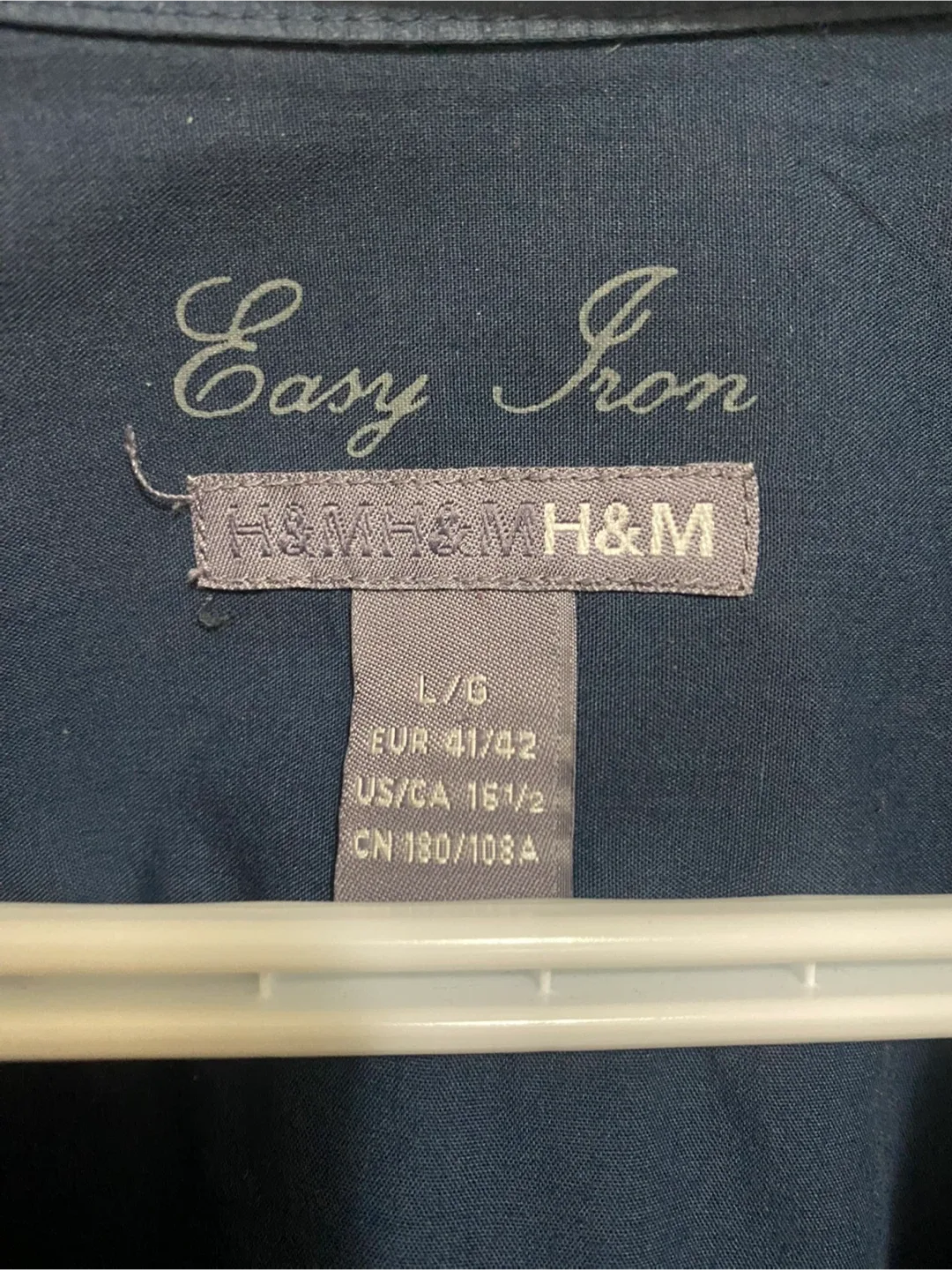 H&M Easy Iron Blue Button-Up Shirt (L) image indicator(2)