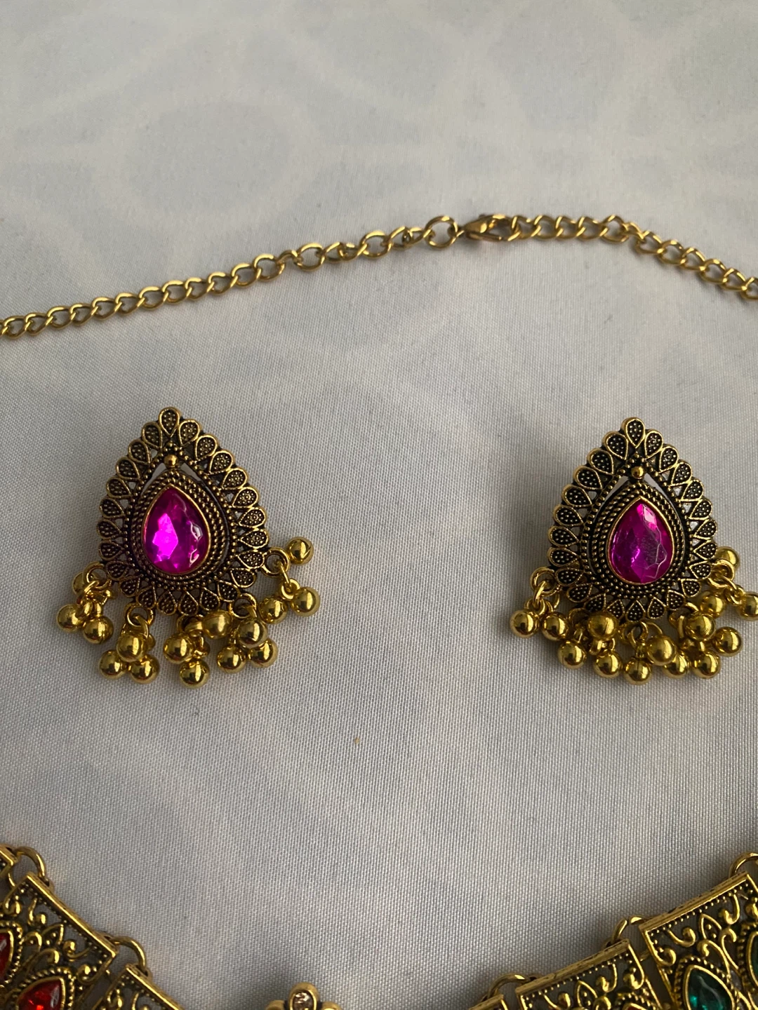 Necklace and Earring Set - Gold Tone