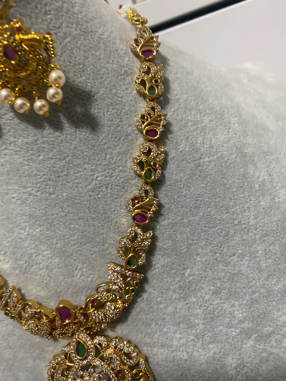 Gold plated necklace and earrings set - photo 4