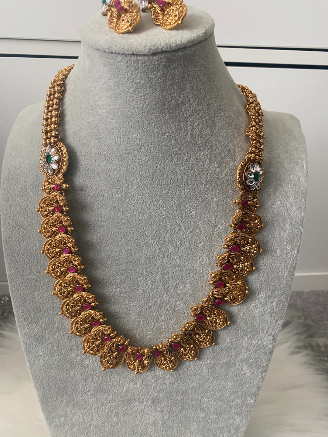 Gold Plated Necklace and Earring Set - photo 3